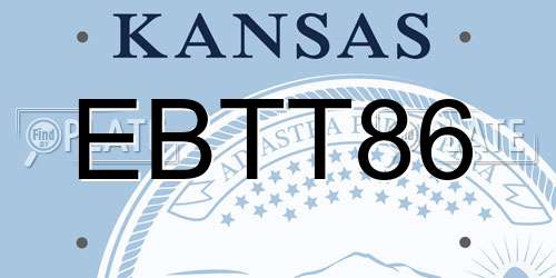 EBTT86 Kansas License Plate