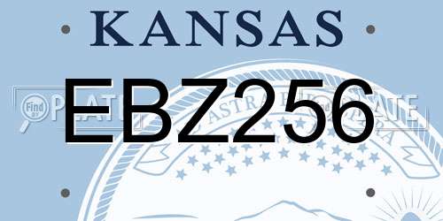 EBZ256 Kansas License Plate
