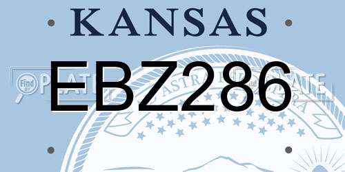 EBZ286 Kansas License Plate