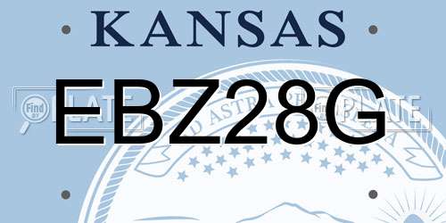 EBZ28G Kansas License Plate