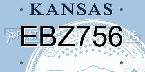 EBZ756 Kansas License Plate