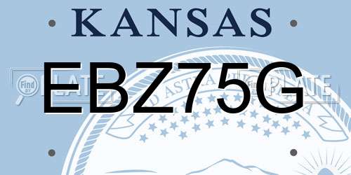EBZ75G Kansas License Plate