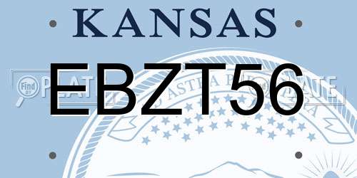 EBZT56 Kansas License Plate