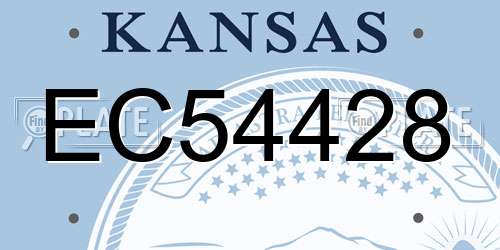 EC54428 Kansas License Plate
