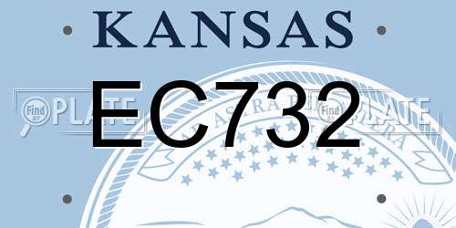 EC732 Kansas License Plate