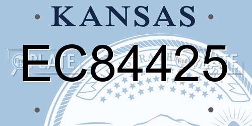 EC84425 Kansas License Plate