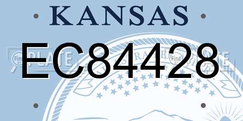 EC84428 Kansas License Plate