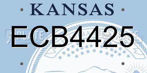 ECB4425 Kansas License Plate
