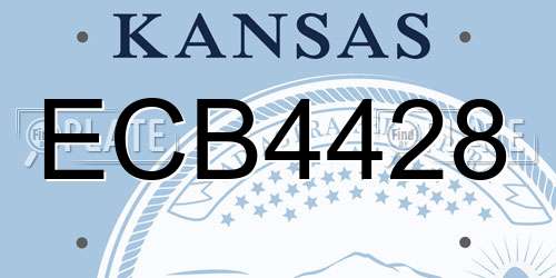 ECB4428 Kansas License Plate