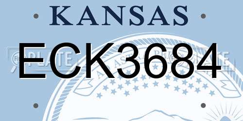 ECK3684 Kansas License Plate