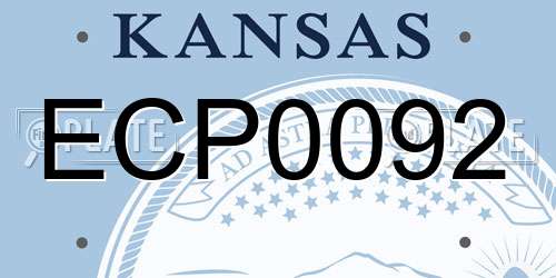 ECP0092 Kansas License Plate