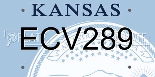 ECV289 Kansas License Plate