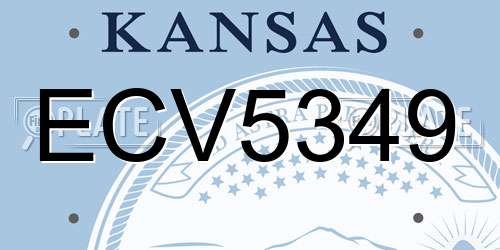 ECV5349 Kansas License Plate