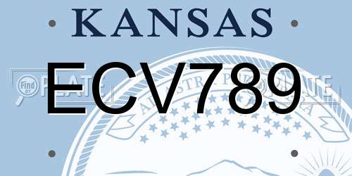 ECV789 Kansas License Plate