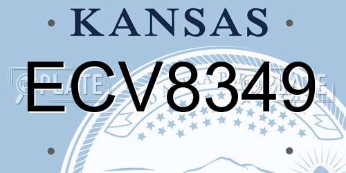ECV8349 Kansas License Plate