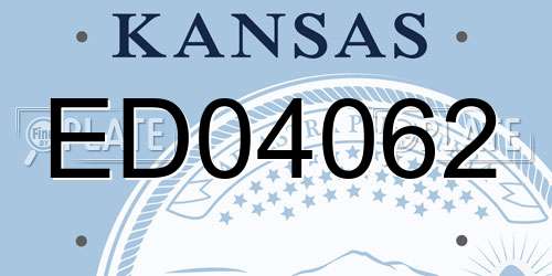 ED04062 Kansas License Plate