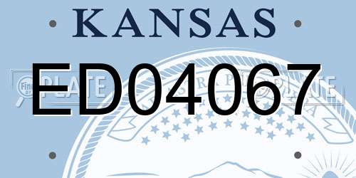ED04067 Kansas License Plate