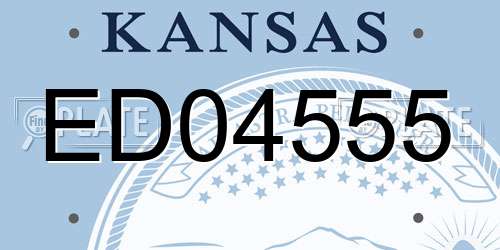 ED04555 Kansas License Plate