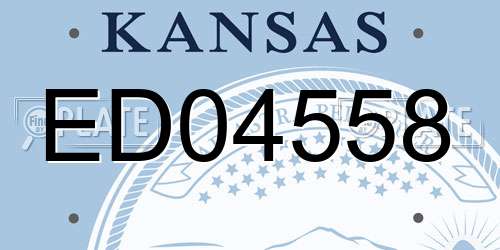 ED04558 Kansas License Plate