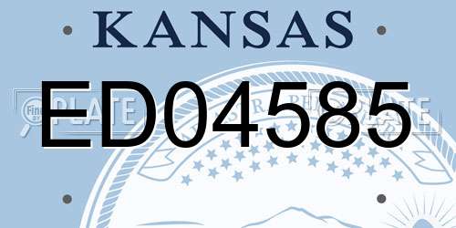 ED04585 Kansas License Plate