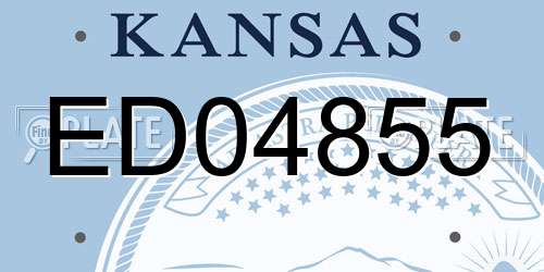 ED04855 Kansas License Plate