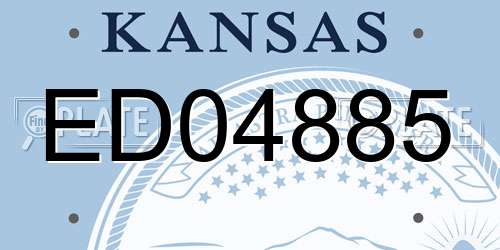 ED04885 Kansas License Plate