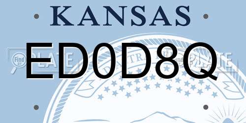 ED0D8Q Kansas License Plate