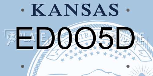 ED0O5D Kansas License Plate
