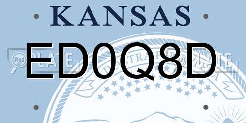 ED0Q8D Kansas License Plate