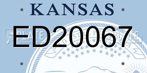 ED20067 Kansas License Plate