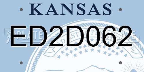 ED2D062 Kansas License Plate