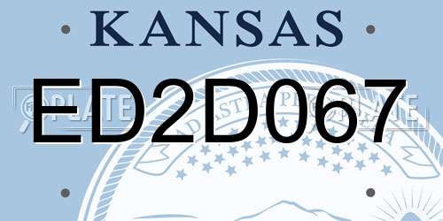 ED2D067 Kansas License Plate