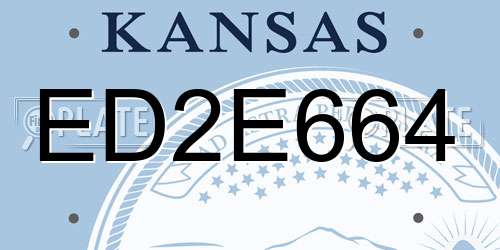 ED2E664 Kansas License Plate