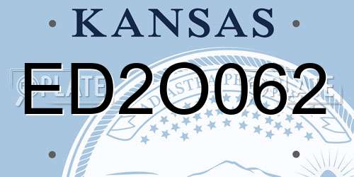 ED2O062 Kansas License Plate