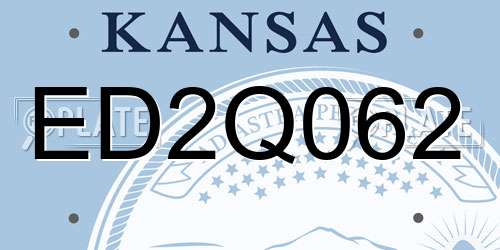 ED2Q062 Kansas License Plate