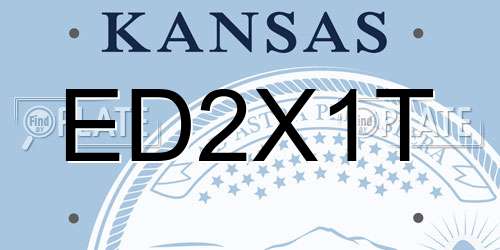 ED2X1T Kansas License Plate