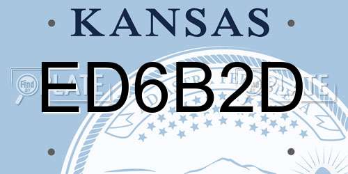 ED6B2D Kansas License Plate