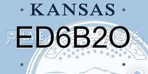 ED6B2O Kansas License Plate