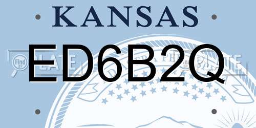 ED6B2Q Kansas License Plate