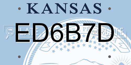 ED6B7D Kansas License Plate