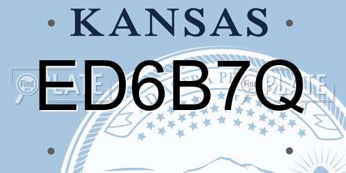 ED6B7Q Kansas License Plate