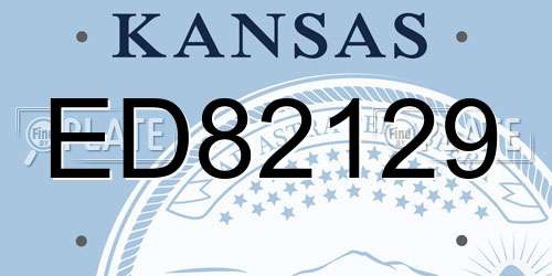 ED82129 Kansas License Plate