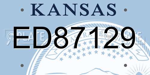 ED87129 Kansas License Plate