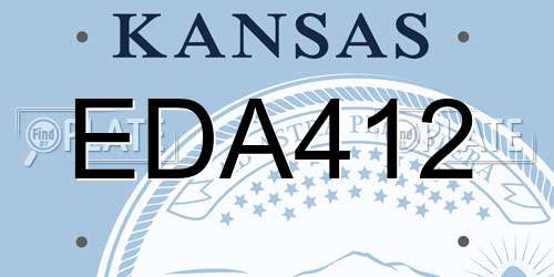 EDA412 Kansas License Plate