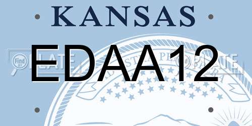 EDAA12 Kansas License Plate