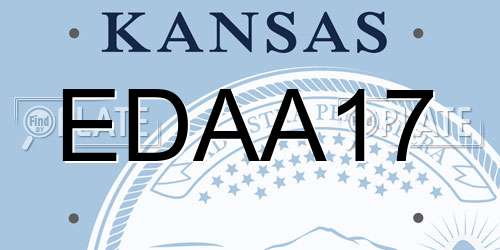 EDAA17 Kansas License Plate