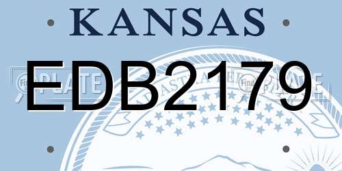 EDB2179 Kansas License Plate