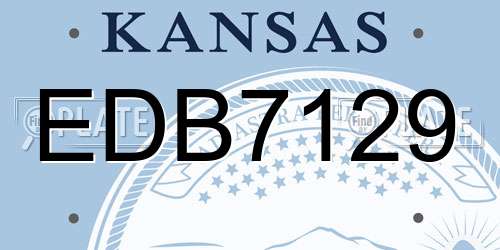 EDB7129 Kansas License Plate