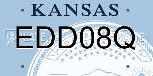 EDD08Q Kansas License Plate
