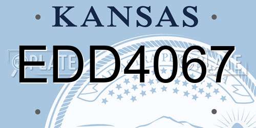 EDD4067 Kansas License Plate